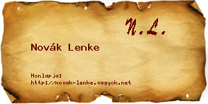 Novák Lenke névjegykártya
